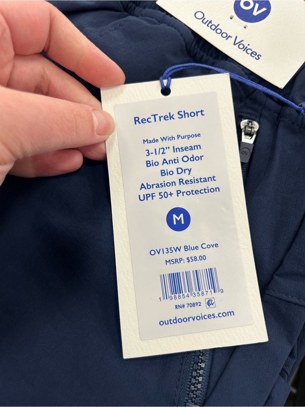 Outdoor voices rectrek shorts navy women’s - Picture 5 of 6